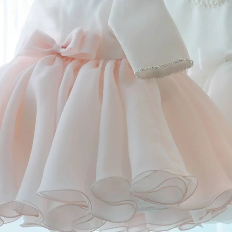 ที่กําหนดเอง Luxury High End Pearl O-คอชุดวันเกิดหวานเกาหลี Moda แฟชั่น Cascading Ball Gown Solid Minority เสื้อกั๊ก