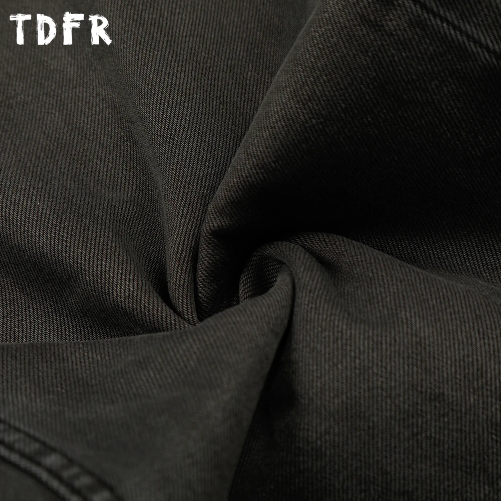 Retro Casual Straight Jeans Mens Pocket Washed Distressed Baggy Simple Denim Pants Man Trousers
