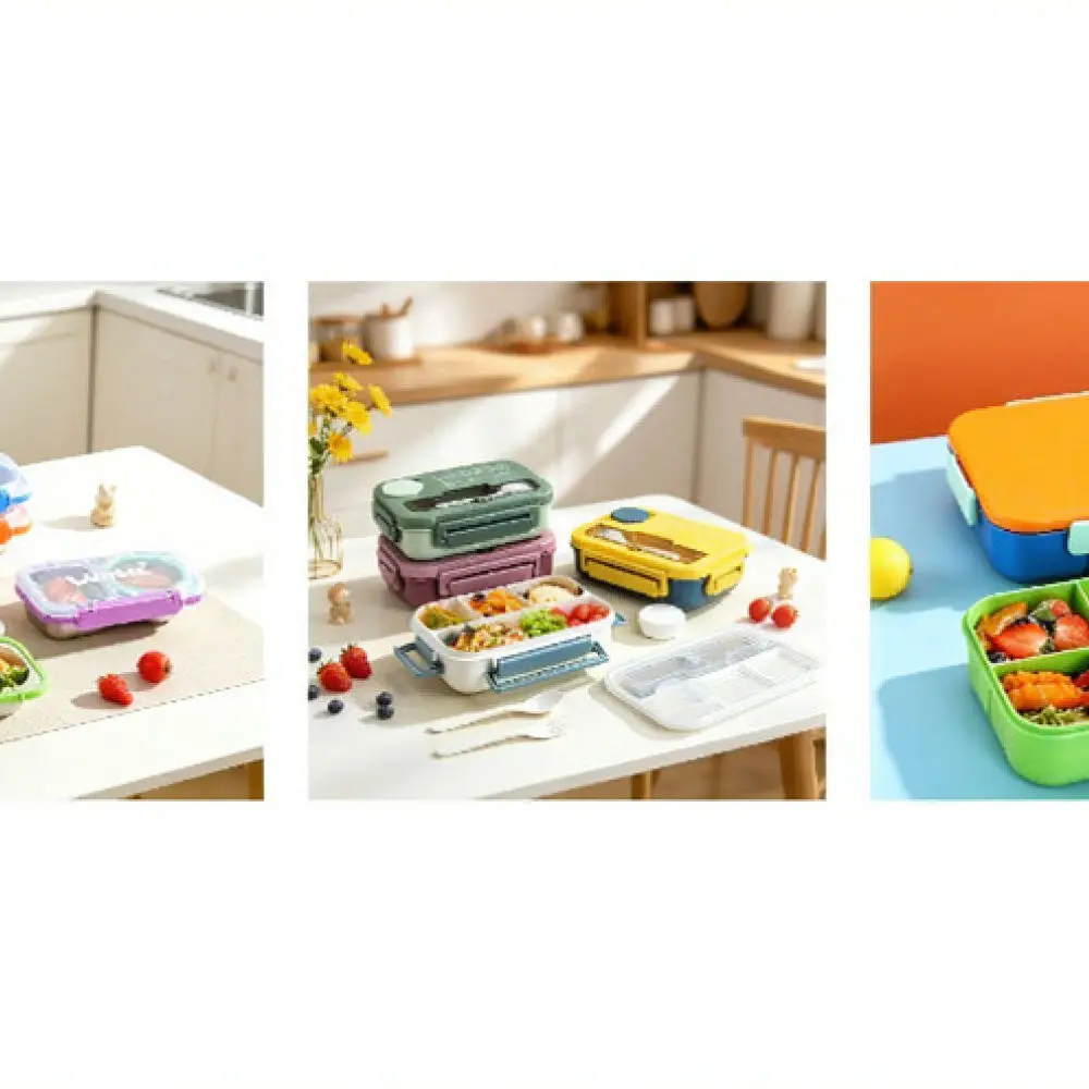 Microwave Safe Bento Box For Lunch Food Container Compartment Leakproof Portable Case With Spoon Fork Picnic Gear
