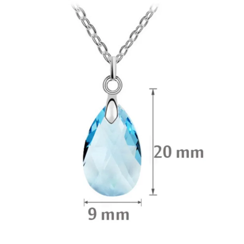 water tear dropshipping Transparent pure quality Crystal Pendant Necklace charm summer party fashion jewelry Lover birthday gift