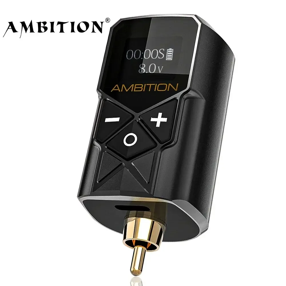 Ambition kuark Wireless Tattoo Battery Power Supply RCA Interface 1950amh portable LCD Display For Rotary Machine Fast Charger