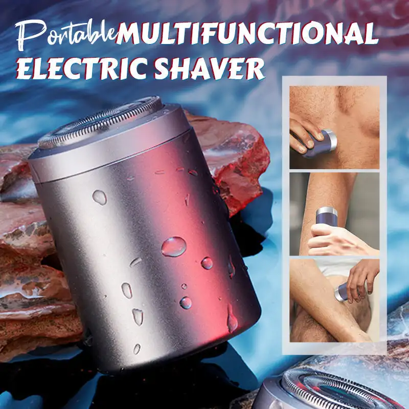 Portable Multifunctional Electric Shaver Rechargeable Travel Mini Men Razors Long Endurance Hair Trimmer IPX6 Waterproof Wet/Dry