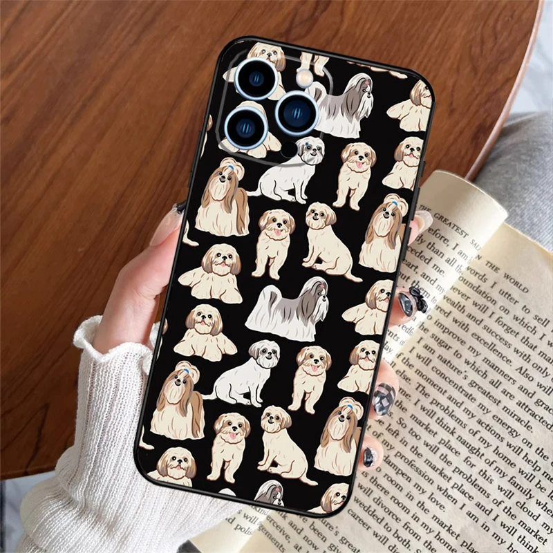 Cartoon Shih Tzu Dog Case For iPhone 16 15 11 12 13 14 Pro Max XS X XR 6S 7 8 Plus 12 13 Mini Back Cover