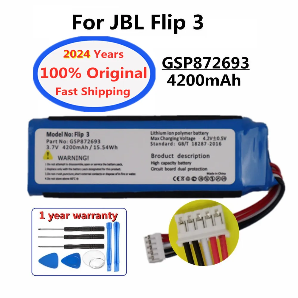 2024 Years Original Flip 4 Battery For JBL Flip 3 4 5 6 1 2 Flip1 Flip2 Flip3 Flip4 Flip5 Flip6 Player Speaker Battery Bateria