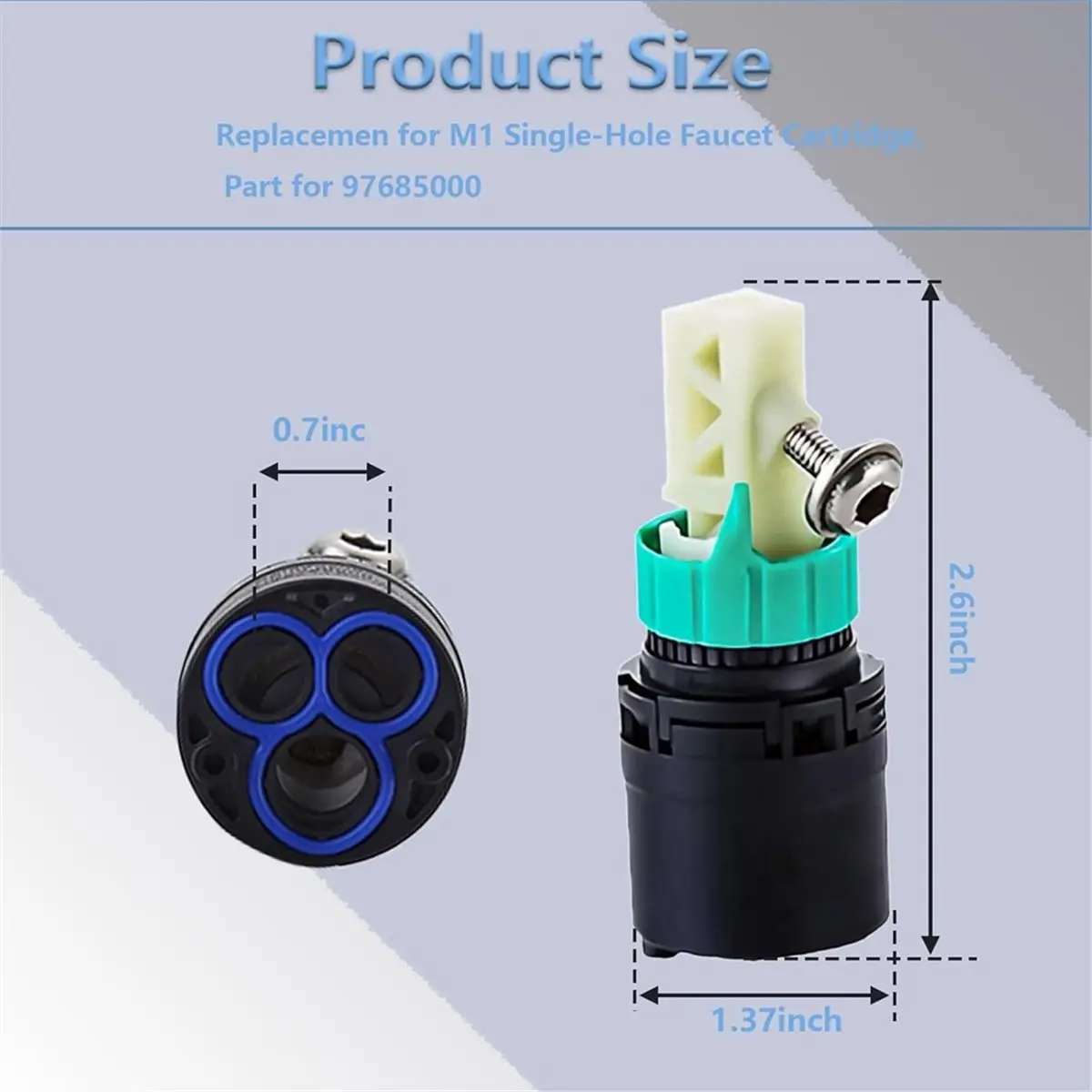 A43TBG 97685000 M1 Single Lever Ceramic Cartridge Compatible for - Enhanced Durability