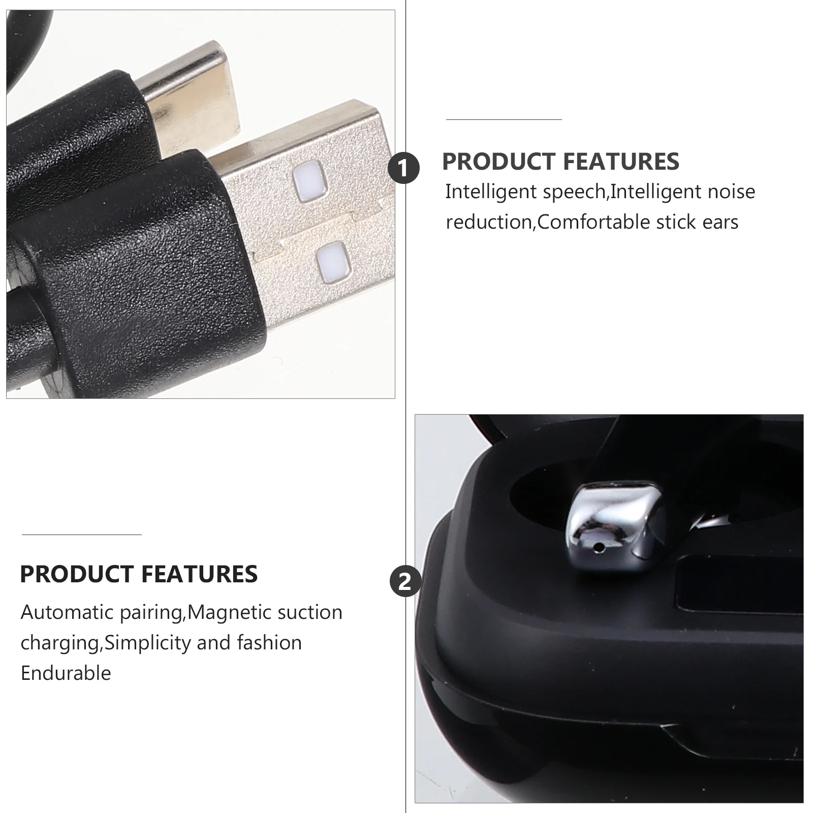 

1Set Waterproof Wireless Earbud Ergonomic Design Noise Cancellation Earphone Sport Headset Binaural Stereo in-Ear Headphones