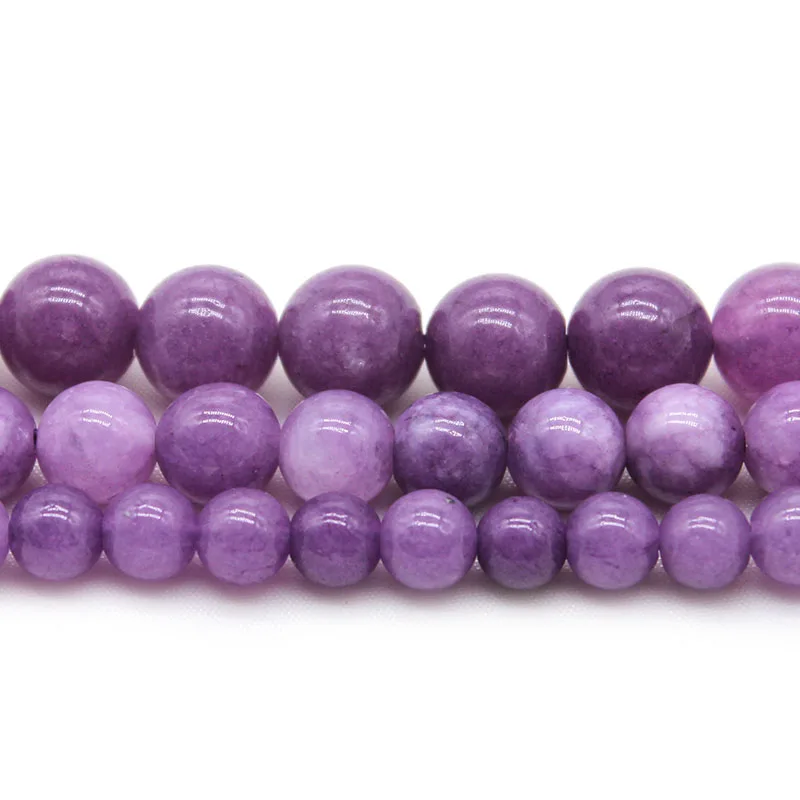 Natural Dark Purple Sugilite Jades Stone Round Loose Beads 6 8 10mm For Jewelry Making DIY Accessories Charms Bracelet  15''