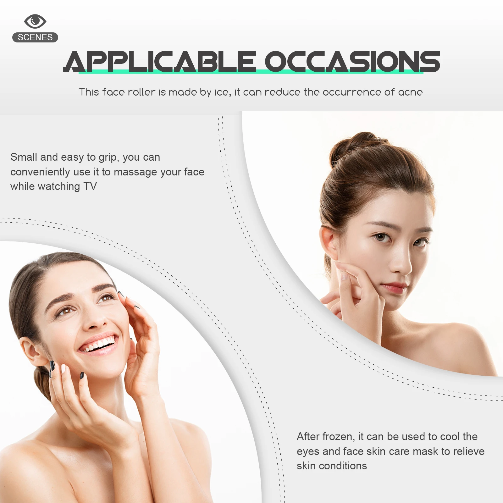 

Facial Silicone Tray Cube Skin Care Icing Tool Cooling Effect Face Silica Gel Acne Reduction Eye Care