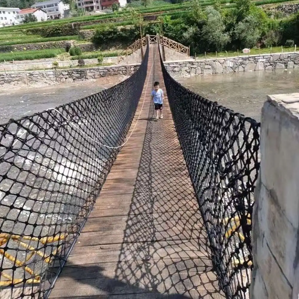 Red de Seguridad negra para niños, Red de caída para balcón, ventana, escalera, cubierta de piscina, campo de fútbol, valla de nailon, protección