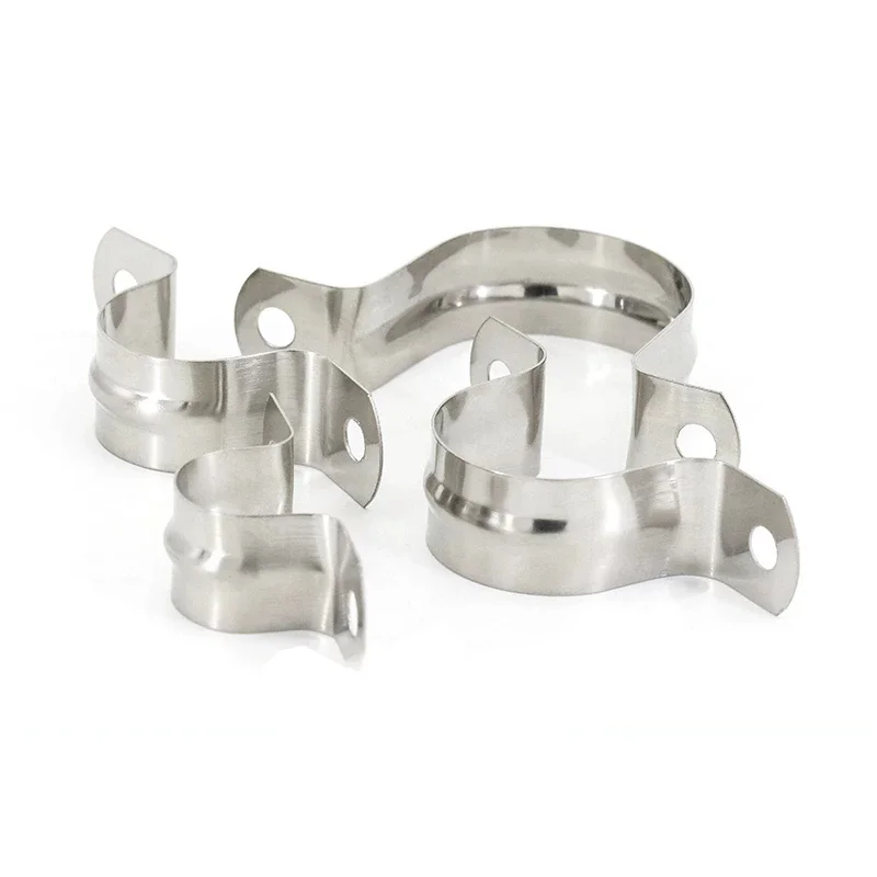 2-10pcs 316L Stainless Steel Horse-Riding Clamp, Diameter 5~75mm, Tube Bracket, Tube Clamp, Hose Clamp, U-Type Tube Gasket