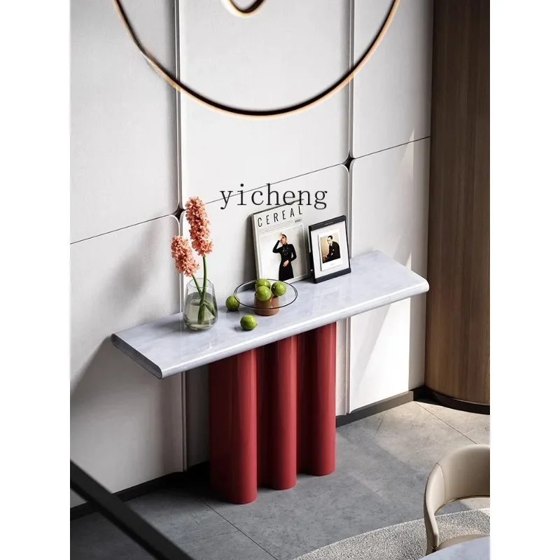 CL Entrance Platform High-end Light Luxury Natural Marble Entrance Table Living Room Against The Wall Entrance Platform