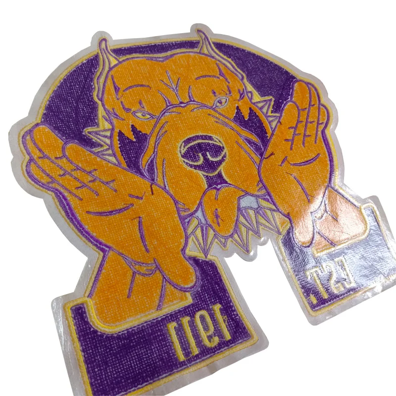 11\'\' Omega Psi Phi Fraternity Men of Greek 1911 Gold and Purple Chenille Bulldog Iron on Patch for Jacket