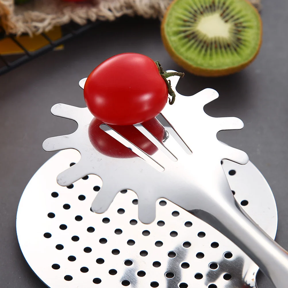 

Stainless Steel Food Drain Oil Clamp Fine Mesh Strainer Tongs For Fried Chicken Shrimp Fries Barbecue Kitchen Tool Colander Clip