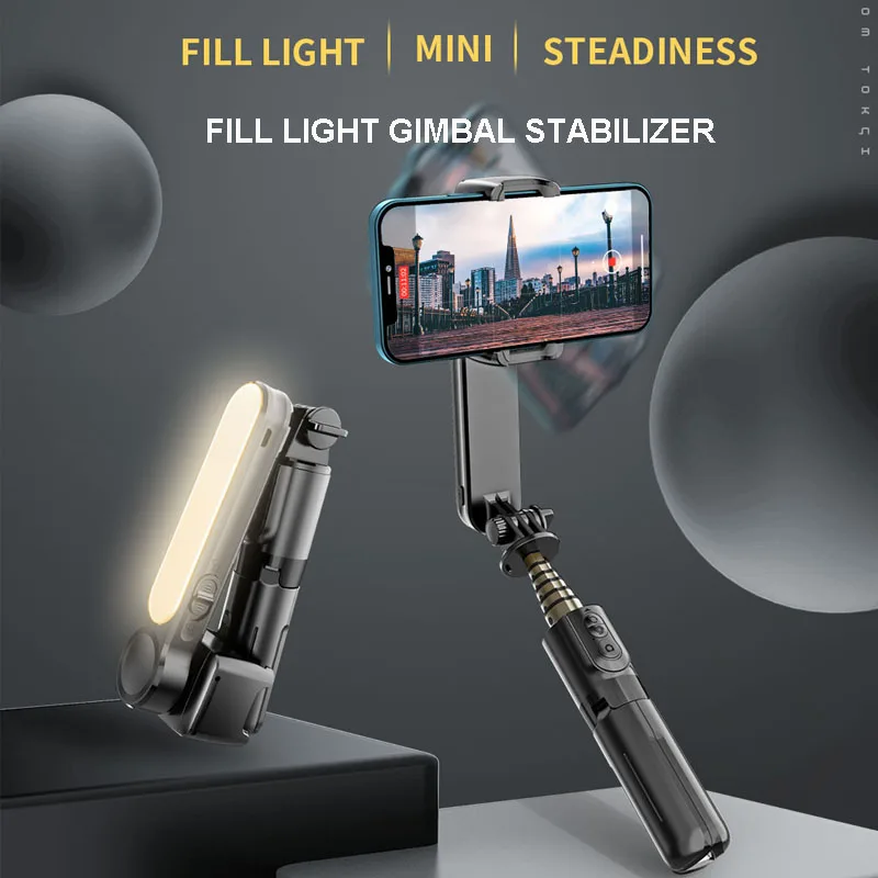 

NEW Wireless Foldable Gimbal Stabilizer Selfie Stick Handheld Gimbal Mobile With Bluetooth Shutter Fill Light Shutter for Iphone