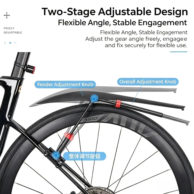 Adjustable Bicycle  Quick Release Lightweight Mudguard for Mountain Road Bike Outdoor Cycling Equipment