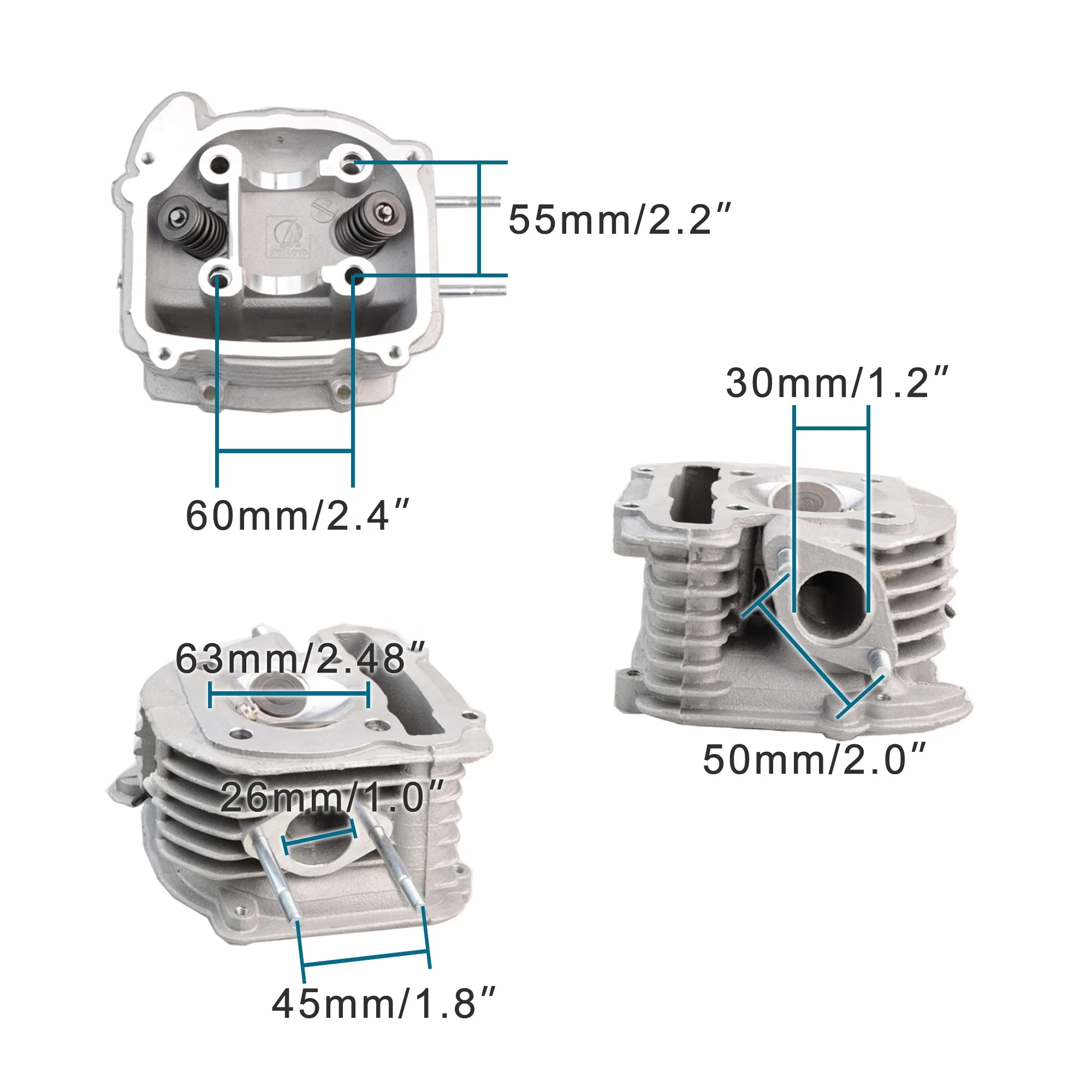 GOOFIT 63mm Motorcycle Cylinder Heads Camshaft Accessories Rocker Arm Chain t for GY6 150cc 180cc 200cc 250cc ATV Off-Road Motor