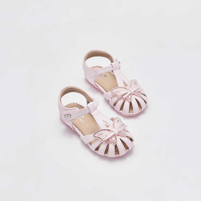 Dave Bella Summer Kids Sandals for Girls Bowknot Fashion Versatile Sweet Children Causal Party Pink Beach Shoes DB2240141