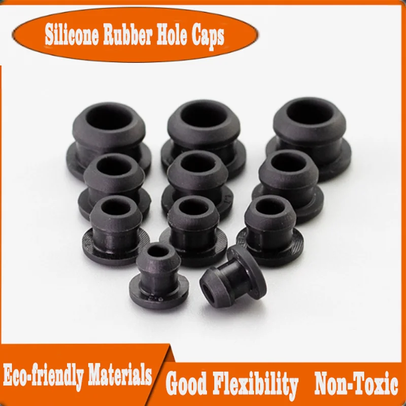 

Black 4.5-12mm Silicone Rubber Hole Caps T-type Plug Cover Snap-on Gasket Blanking End Cap Seal Stopper