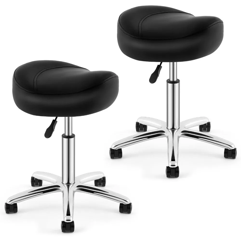 

2 Pack Rolling Ergonomic Saddle Stool Chair for Medical Massage Spa Salon Dental Kitchen Drafting Crafting Table Workbenc