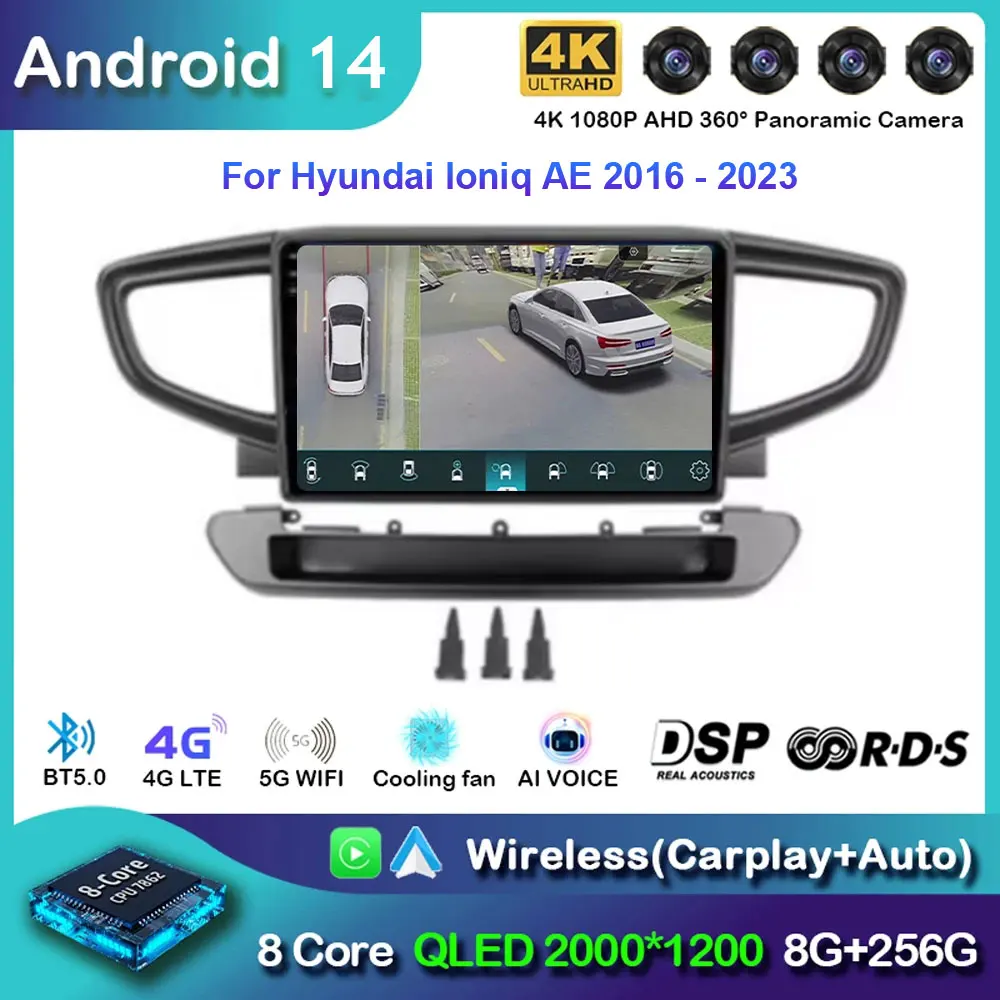 

Android 14 Carplay Auto For Hyundai Ioniq AE 2016 2017 2018 2019 2020 2021-2023 Car Radio Multimedia Video Player Stereo GPS DSP