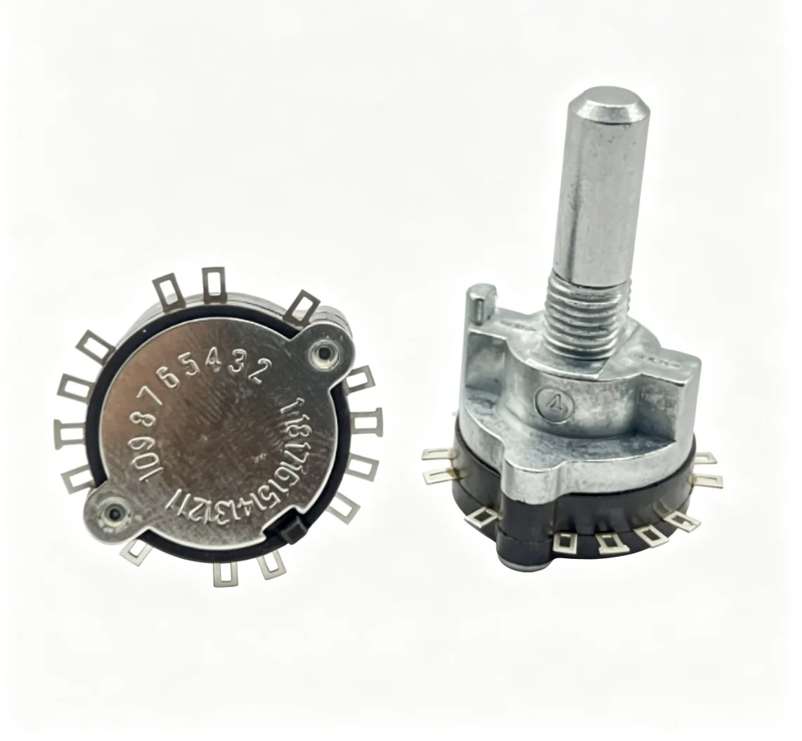 Taiwan band switch, 2-pole, 5-speed, 4-speed, 20mm long lower handle, electronic rotary switch, 1pcs