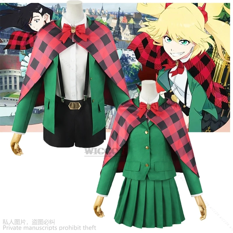 

New Anime BURN THE WITCH Cosplay Jk School Uniform Green Pants Dress JK Roleplaying Adult Girl Ninny Spangcole Cos Nīhashi Noeru