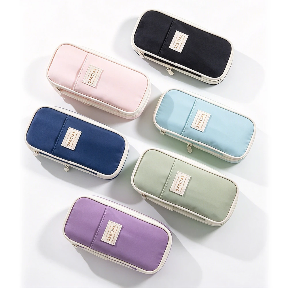 Creative Stationery Storage Bag Large Capacity Double Layers School Organizer Pencil Bag