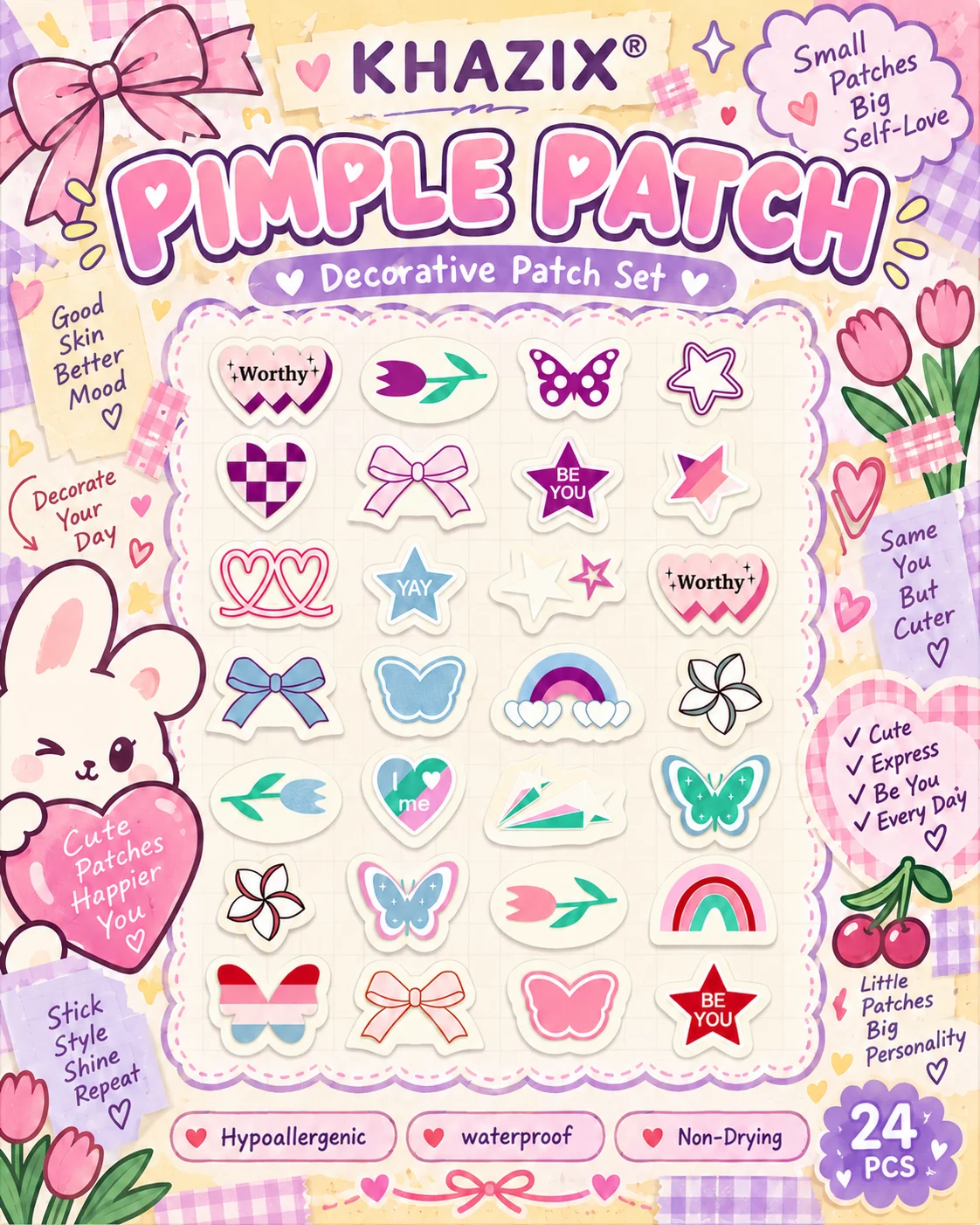 28/140pcs Waterproof Pimple Sticker
