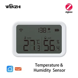 Sensore di umidità della temperatura ZigBee misuratore di termometro digitale a intensità luminosa stazione meteorologica Wireless Home Tuya Smart Life