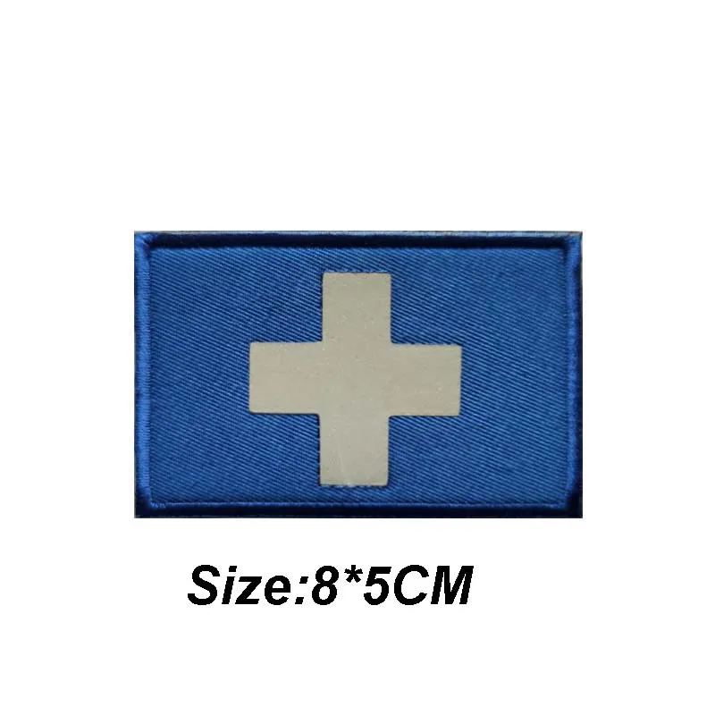 2 Stück Medizinische Notfall-Aufnäher mit Rotkreuz-Emblem, IR-reflektierende Patches, Schweizer Flaggen-Applikation für Kleidung, Militär-Armband, Taktische Abzeichen – Detail 8