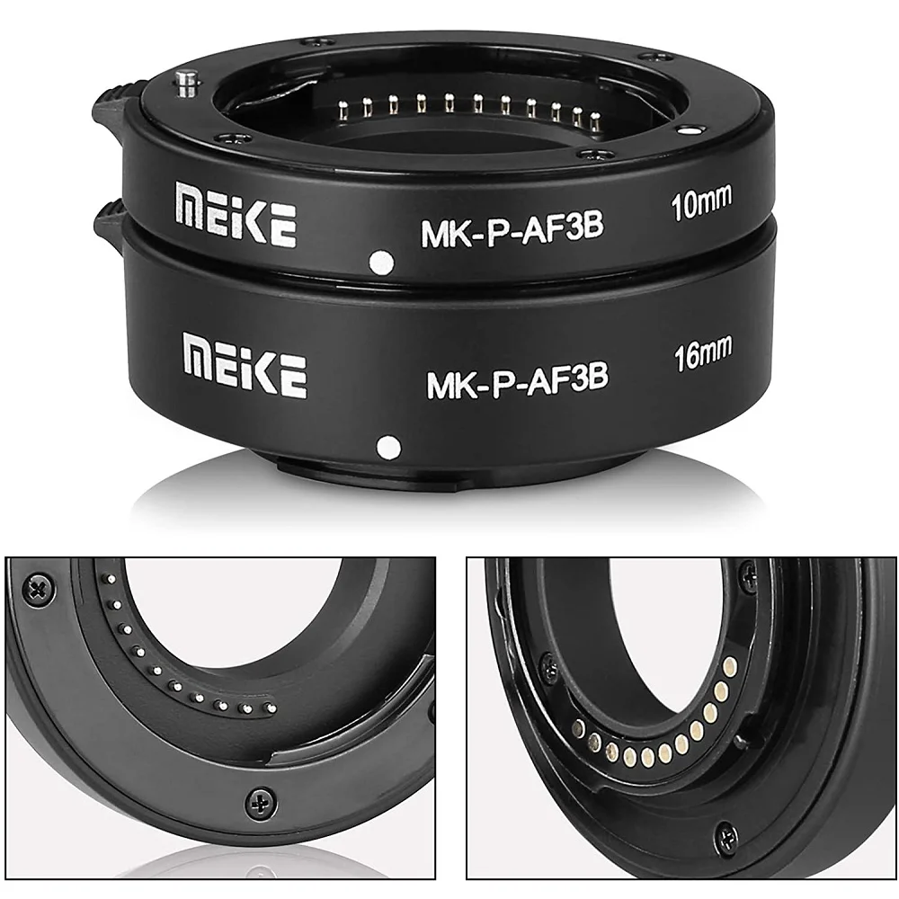 Meike MK-P-AF3B Auto Focus AF Macro Extension Tube Ring for Panasonic Olympus M4/3 Mount Mirrorless Camera GX80 GX85 GX9 G7 GH4