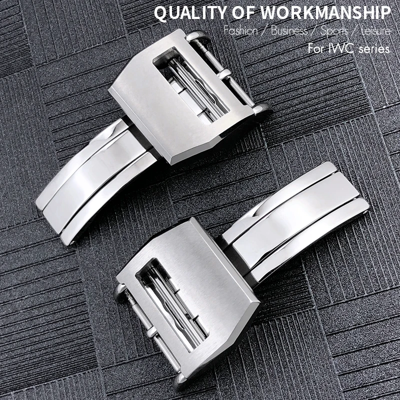 18mm Stainless Steel Folding Buckle for IWC Big Piolot Watches for Schaffhausen Thickened Foldover Clasp Watch Accessories