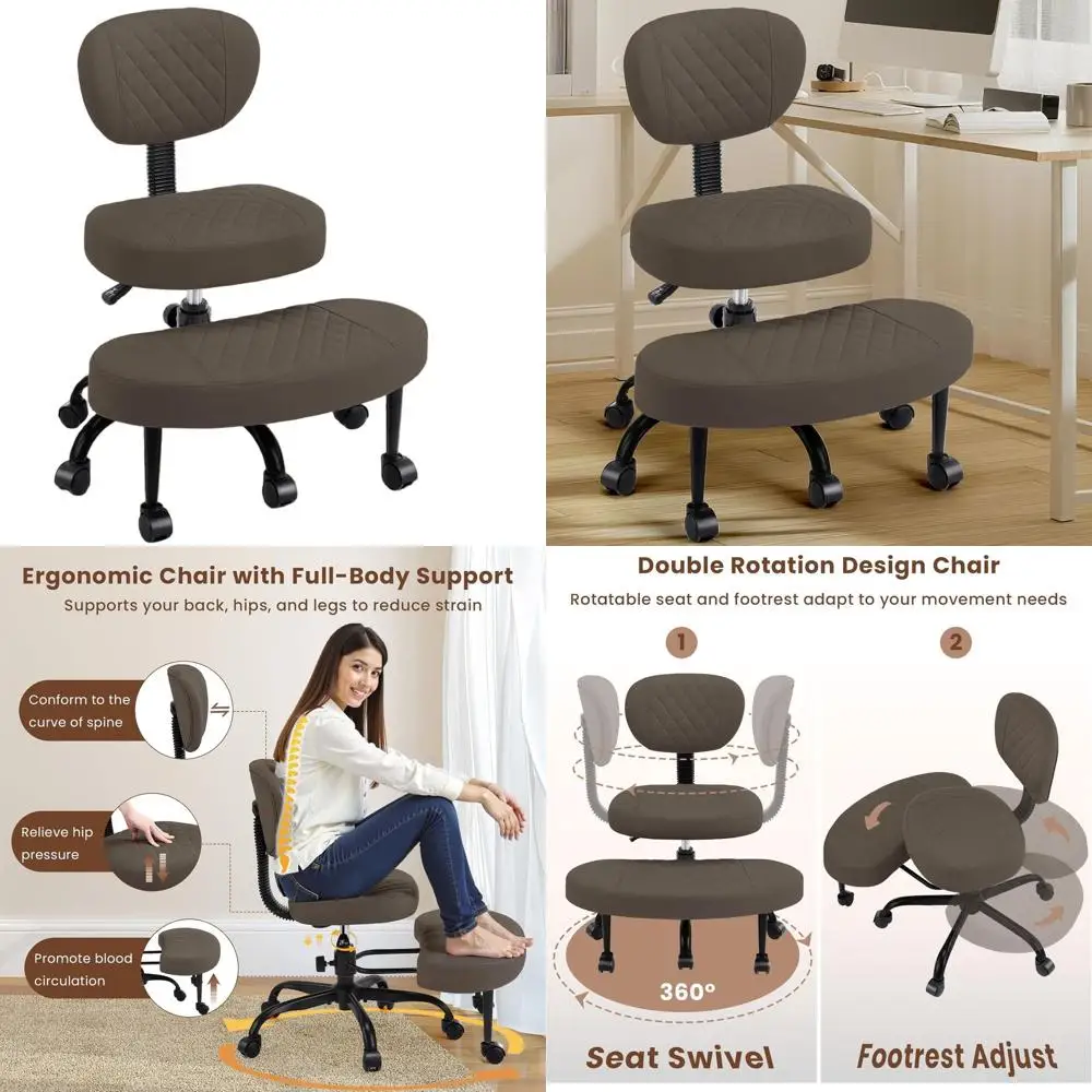 

Эргономичное офисное кресло с регулируемой высотой и вращающейся подставкой для ног для йоги и медитации