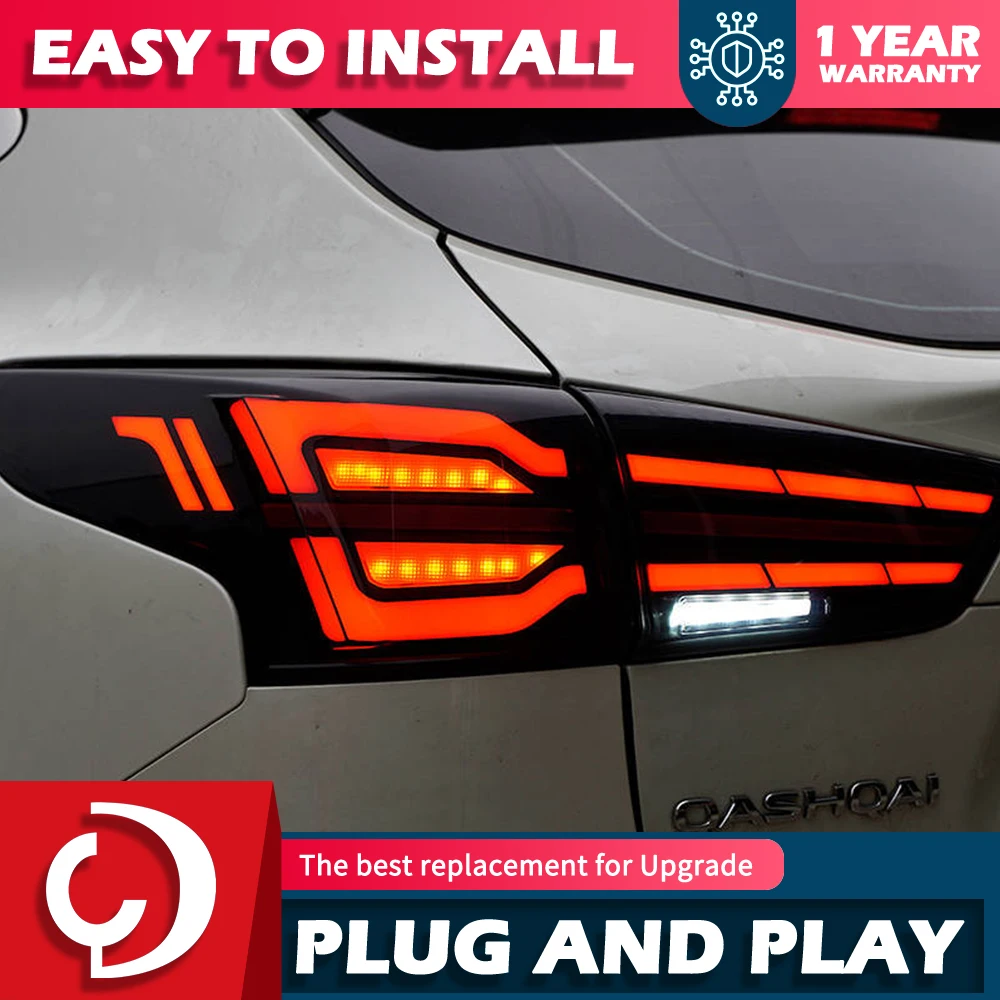 AKD taillights pro nissan qashqai 2016-2022 spustit nahoře animace brzda couvat lehký zadní lampa spojování auto příslušenství