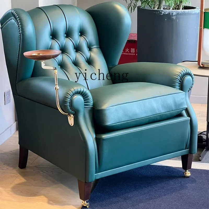 first layer leather American single casual armchair home decoration accessories