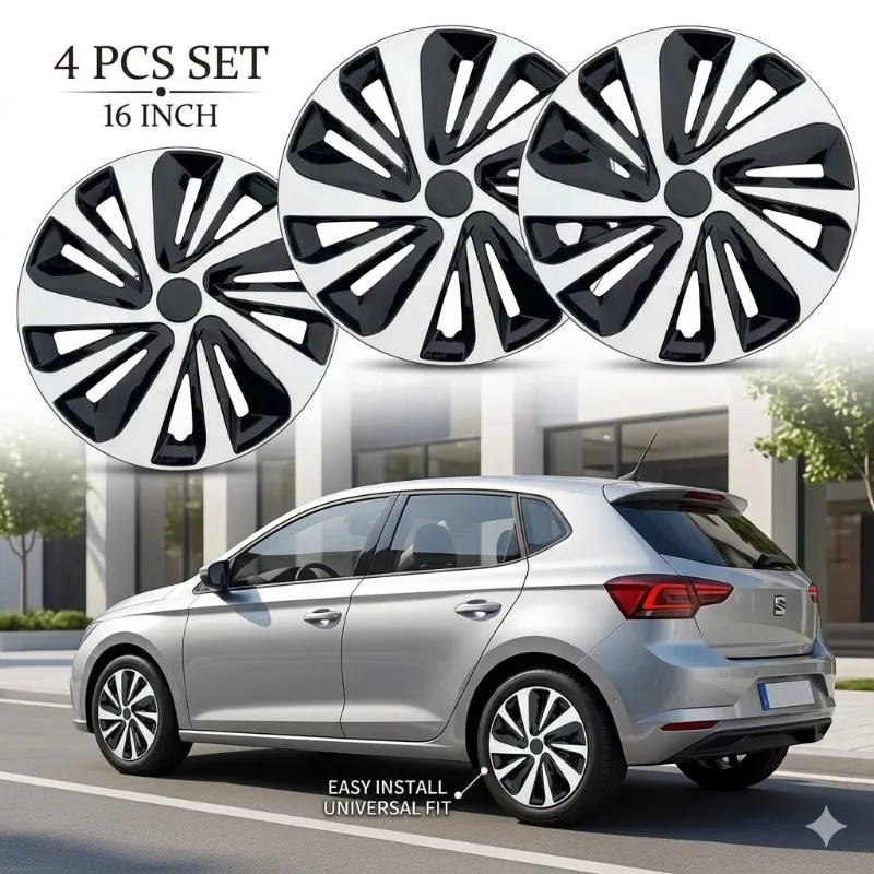

4Pcs 16 Inch Universal Car Wheel Covers Hubcaps Auto Rim Replacement Tire Decorative Cap Exterior Accessories Tuning Parts Set