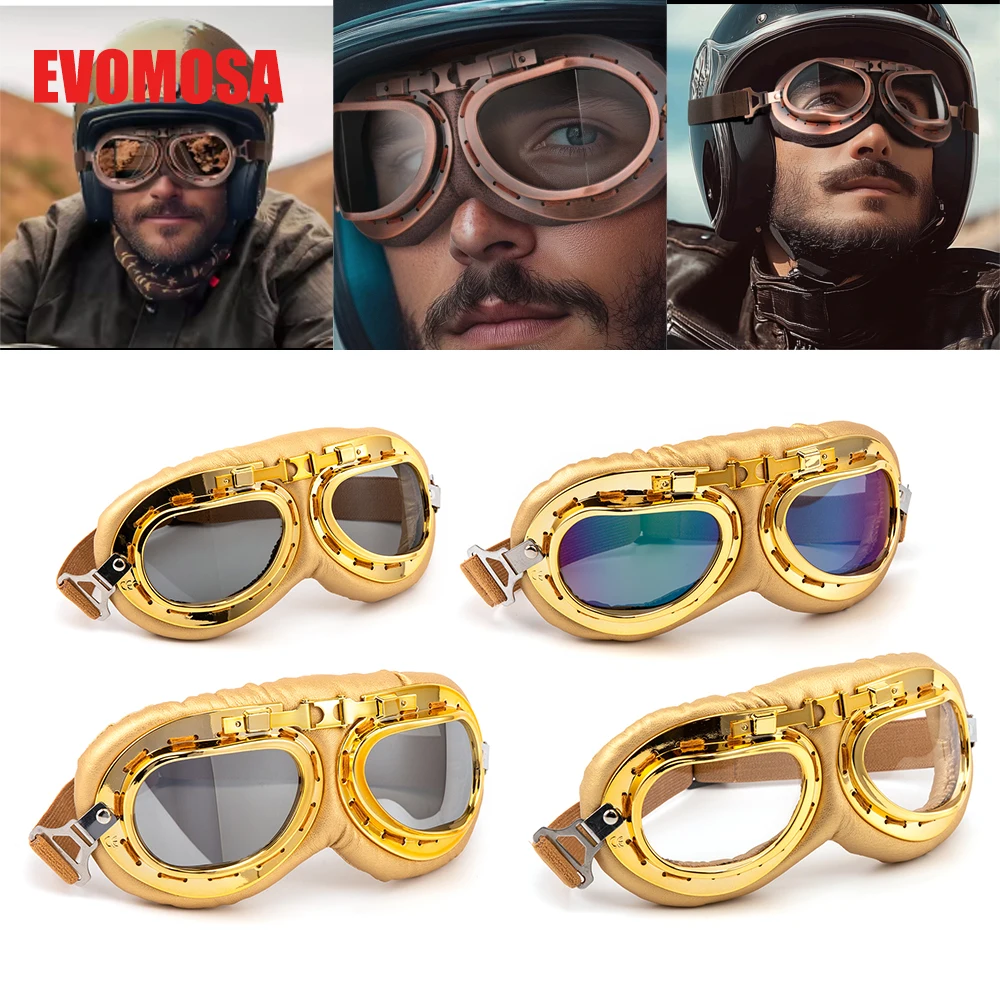

Motorcycle Accessories Goggles Glasses Vintage Classic Goggles Retro Pilot Cruiser ATV Bike UV Protection Gafas Scooter Goggle