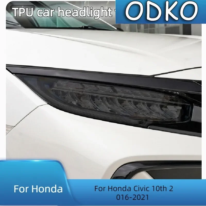para-honda-civic-10th-2016-2021-farol-do-carro-pelicula-protetora-matiz-fumaca-preto-transparente-tpu-adesivo-transparente-acessorios