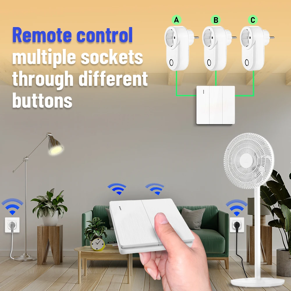 Wireless Remote Control Switch FR EU Korea Plug No Drilling No Pipe Replace Air Switch for Food Waste Disposers Garbage Disposal