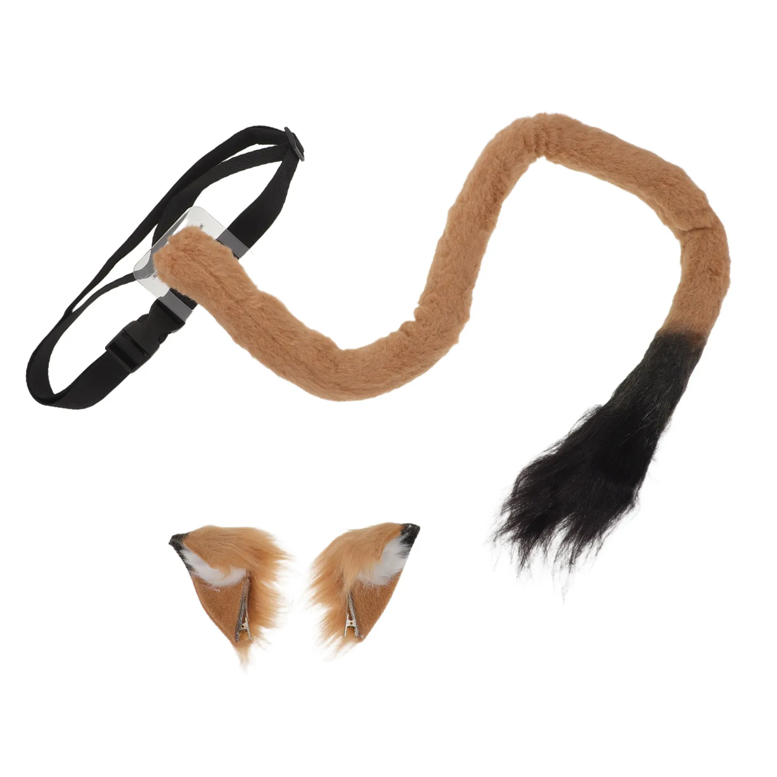 1세트 사자 코스튬 액세서리 세트 동물 사자 귀 머리핀 조절 가능한 꼬리 안전한 착용감 할로윈 카니발 코스프레