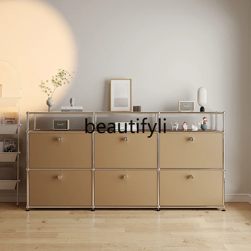 

Medieval USM stainless steel side cabinet simple TV cabinet chest cabinet module combination CQY
