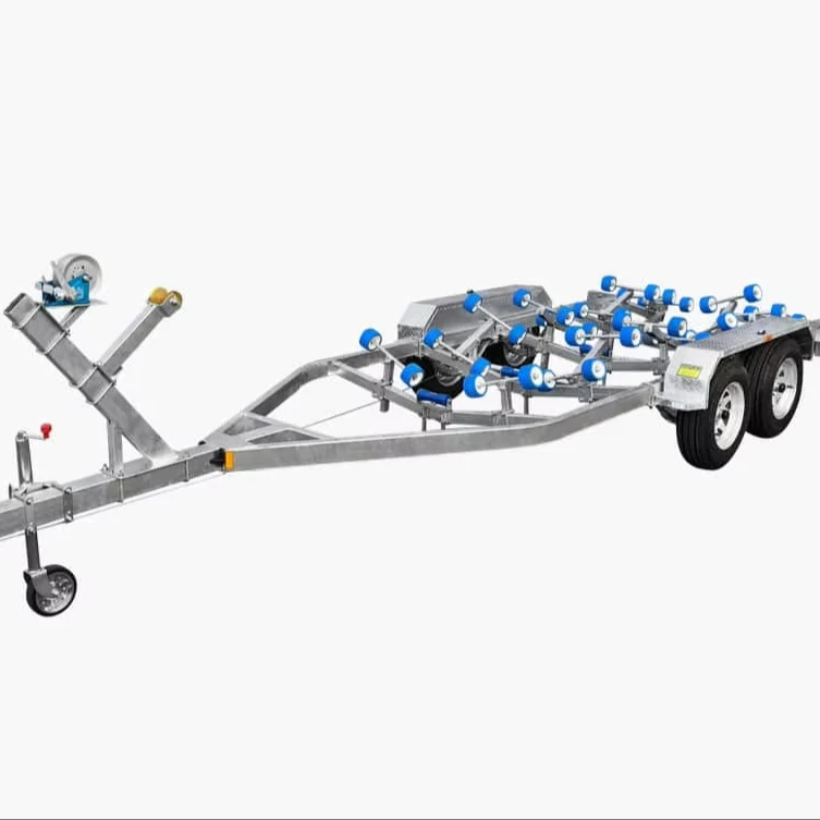30 FT 30000 Lbs Towing Boat Trailer High Breaking Strength with Convenient Trolley
