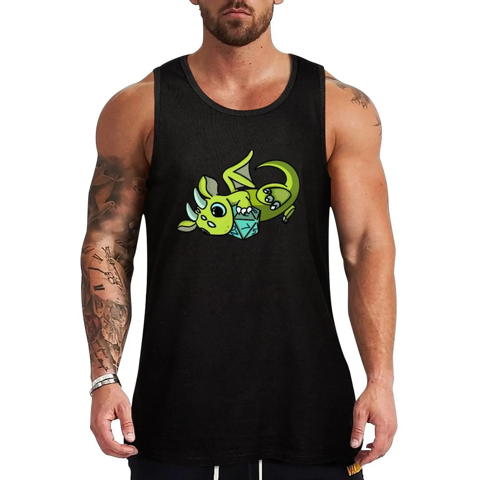 Camiseta sin mangas con estampado de moda de dragón duende verde y azul volador, diseño gráfico de bebé, sin mangas, estilo moderno