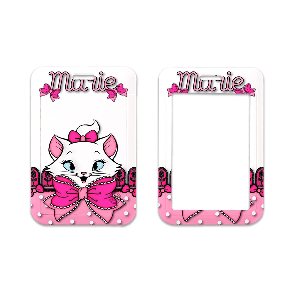 Disney-Marie Cat Cartão de Crédito e ID Holder Bolsa para Mulheres, Viagem, Banco, Ônibus, Tampa de Cartão de Visita, Emblema Acessórios, Presentes para Estudantes, Gato