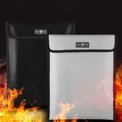 Fireproof Waterproof Document Bag Glass Fiber Explosion-proof Safe Bag Portable File Storage Bag For Money Jewelry Passport