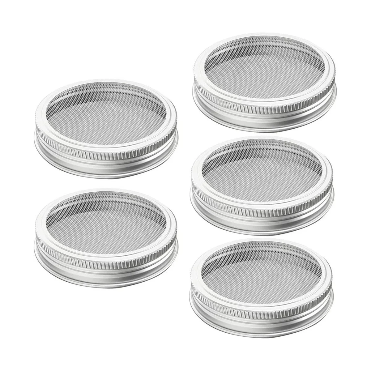 Sprouting Lid, Stainless Steel Sprouting Jar Lid, Sprouting Kit for 86MM Mouth Jars, Germination Kit Lid 5 Pack