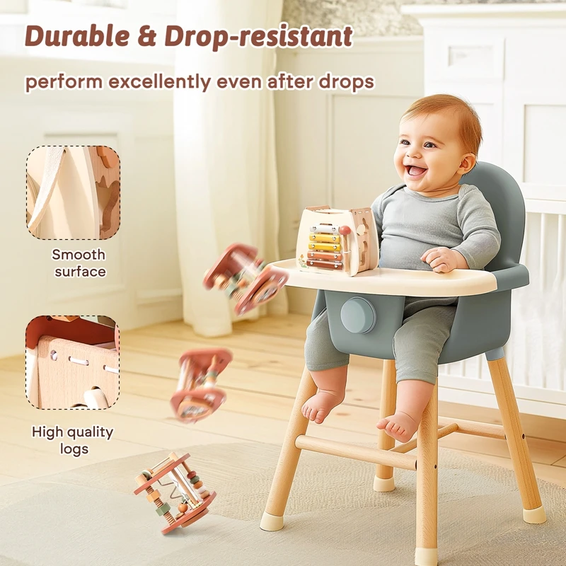 Blocco da costruzione in legno per neonati Gioco di percussioni musicali Educazione per neonati Casa dei funghi 5 in 1 Giocattolo di abbinamento a forma di animale del fumetto