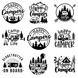 Car Stickers Caravan Accessories Creative Happy Camping Life Exterior Parts Cute, Decoration Cover Scratches Products Sticker
