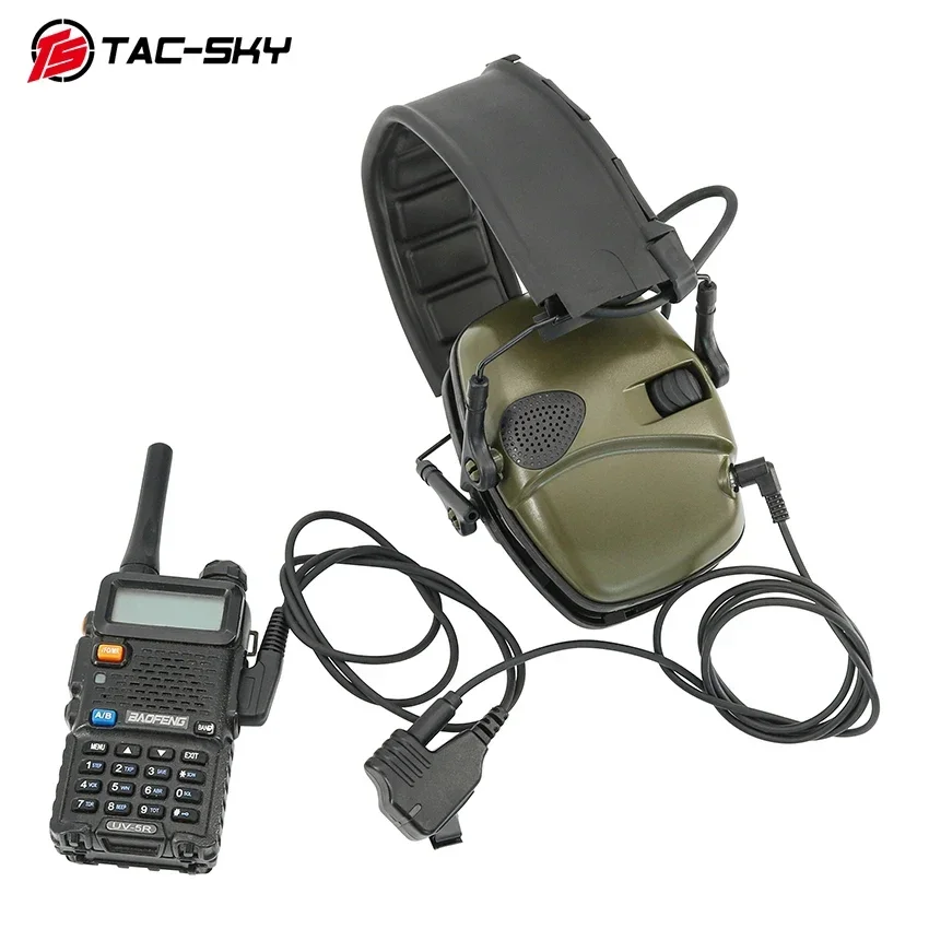 TS TAC-SKY do nauszników taktycznych strzelanie ochrona słuchu polowanie elektroniczny zestaw słuchawkowy Walkie Talkie Adapter PTT akcesoria taktyczne