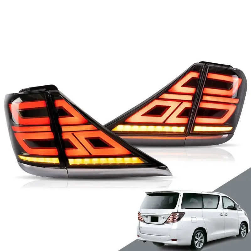 For Toyota Alphard 2007-2013 Car LED Taillight Assembly Brake Reverse Parking Running Light Tail Lamp Streamer Turn Signal